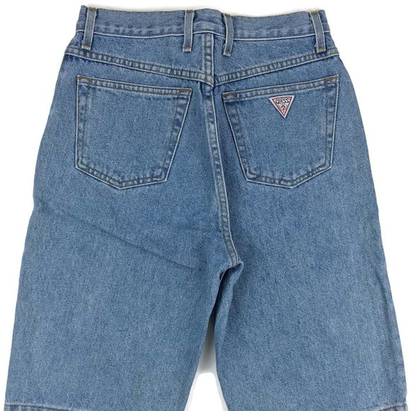 Vintage GUESS Light Wash Denim Jean Shorts Size 26 - Picture 2 of 8